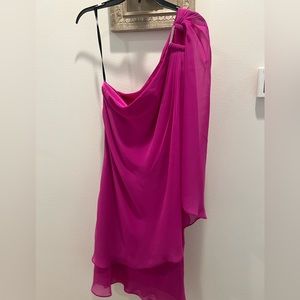 Laundry by Shelli Segal Hot Pink One shoulder Dress 4